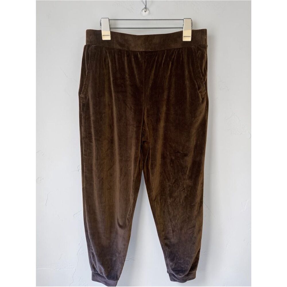 Avia Velour‑Cord Joggers – Brown – Women’s Large – NWOT